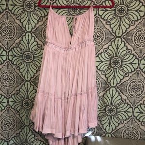 Tiered pink open back dress